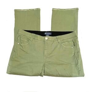 Democracy "Ab"solution Green Fray Hem Green Denim Jeans Women's Plus 18W